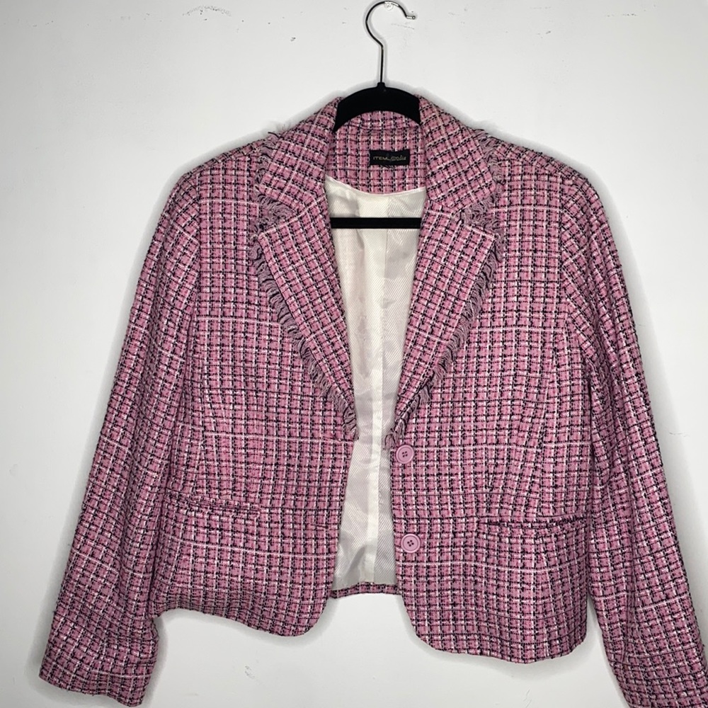 ITEM by Dalia Pink Tweed Blazer | Size L